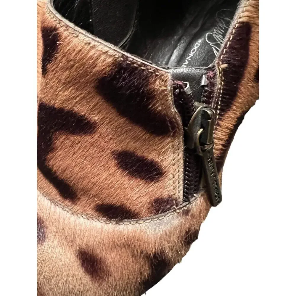 Donald J Pliner Lexy Animal Print Cheetah Kitten Heel Shoes Side Zip Spain 5.5M - Picture 8 of 12